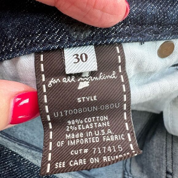 7 For All Mankind Women's Boot Cut Jeans - Dark Blue - Picture 9 of 13